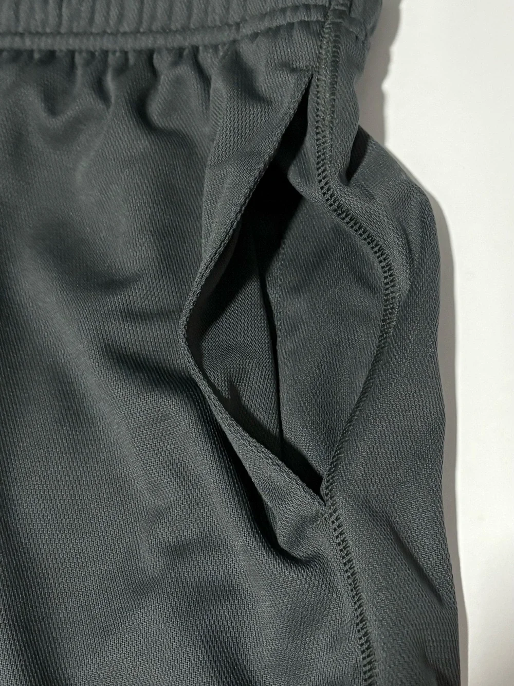 Reebok Black Athletic Shorts with Green Drawstring